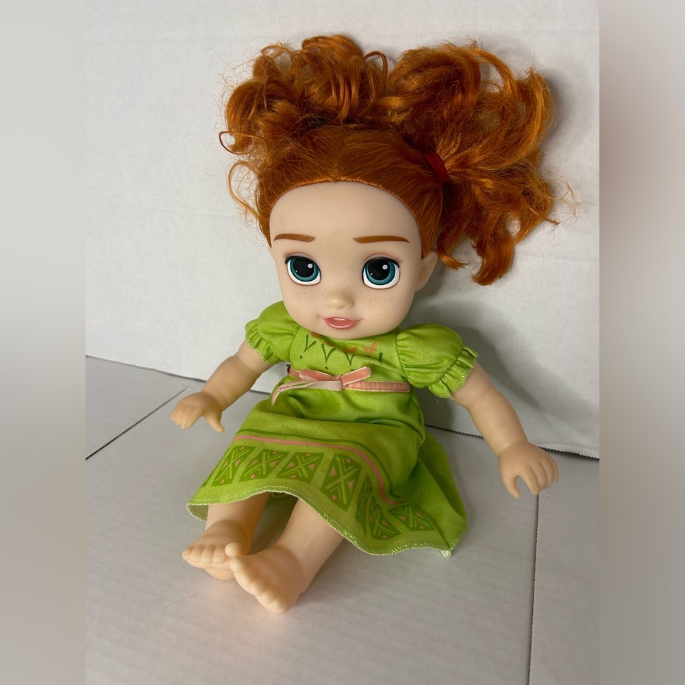 Disney Frozen 2 Baby Anna Princess Doll Red Hair Plush Vinyl 12”
